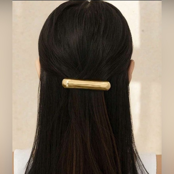 4 GLOSSY BAR BARRETTE GOLD New ?✨✨✨ comes with beautiful gift box ? main image 6